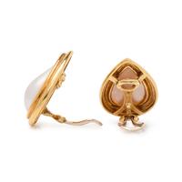 CULTURED MABE PEARL EARCLIPS