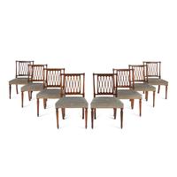 A Set of Eight George III Mahogany Lattice-Back Dining Chairs