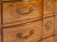 A Louis XIV Style Brass Inlaid Walnut and Gilt Bronze Mounted Commode