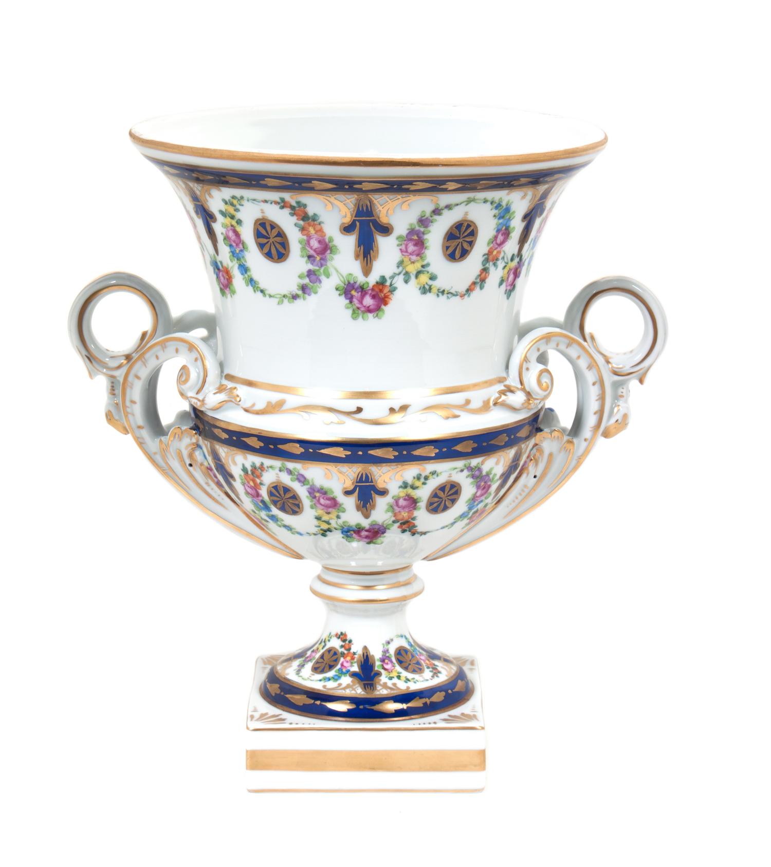 A Dresden Porcelain Urn Height 14 1/4 inches. — 20TH CENTURY