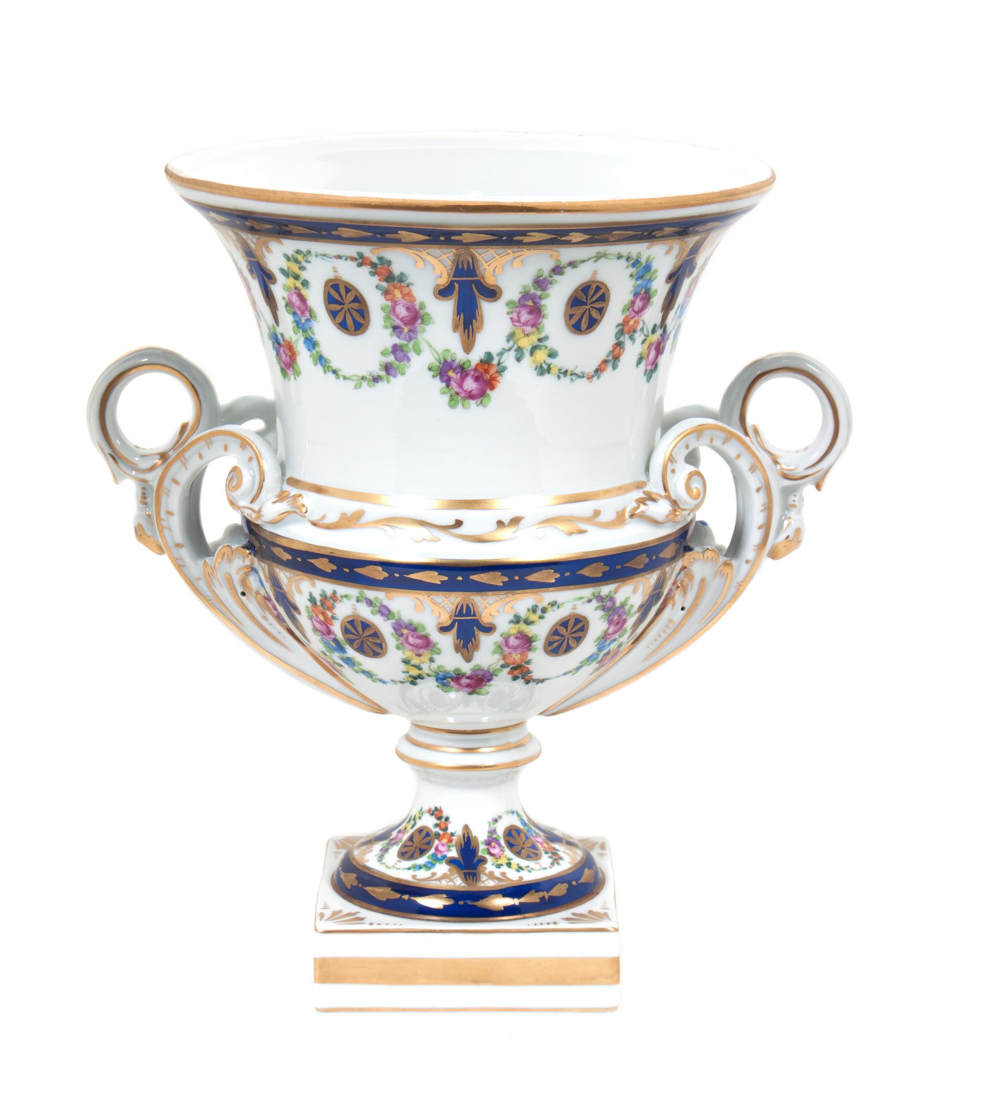 A Dresden Porcelain Urn Height 14 1/4 inches. — 20TH CENTURY
