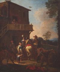 Travelers by an Inn