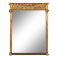 A Large Neoclassical Style Giltwood Mirror