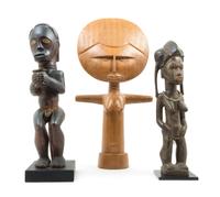 A Group of Three Wood Figures Height of tallest 24 1/4 inches. — 19TH/20TH CENTURY
