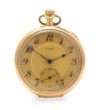 A 14 Karat Yellow Gold Open Face Pocket Watch, Elgin, Circa 1918