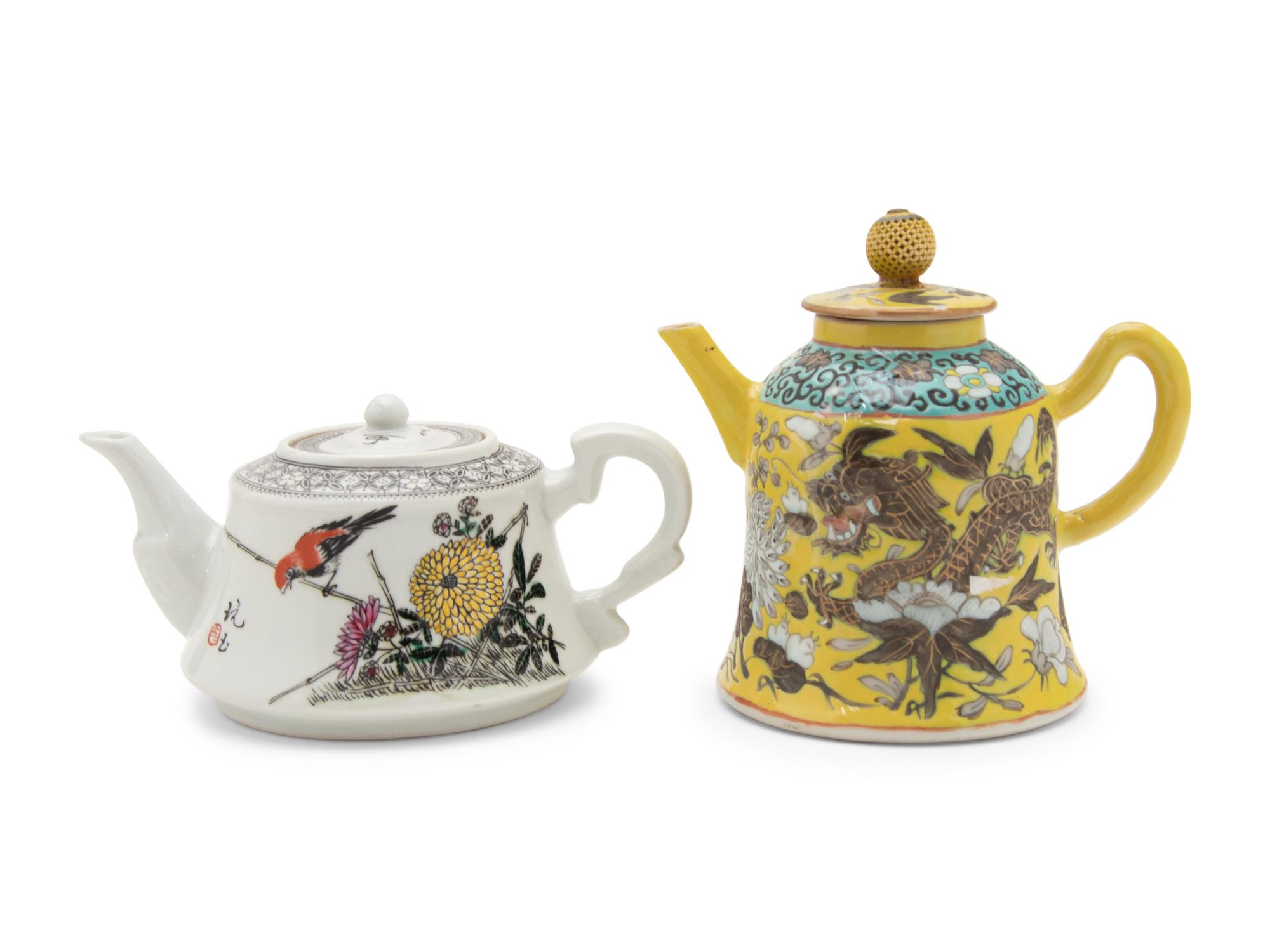 Two Chinese Porcelain Teapots