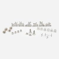 A Collection of English Hunt-Themed Sterling Silver Place Card Holders various makers and dates