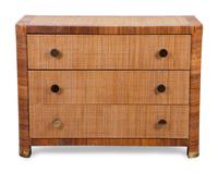 A Bielecky Brothers Rattan, Wicker and Cane-Wrapped Dresser — 20TH CENTURY
