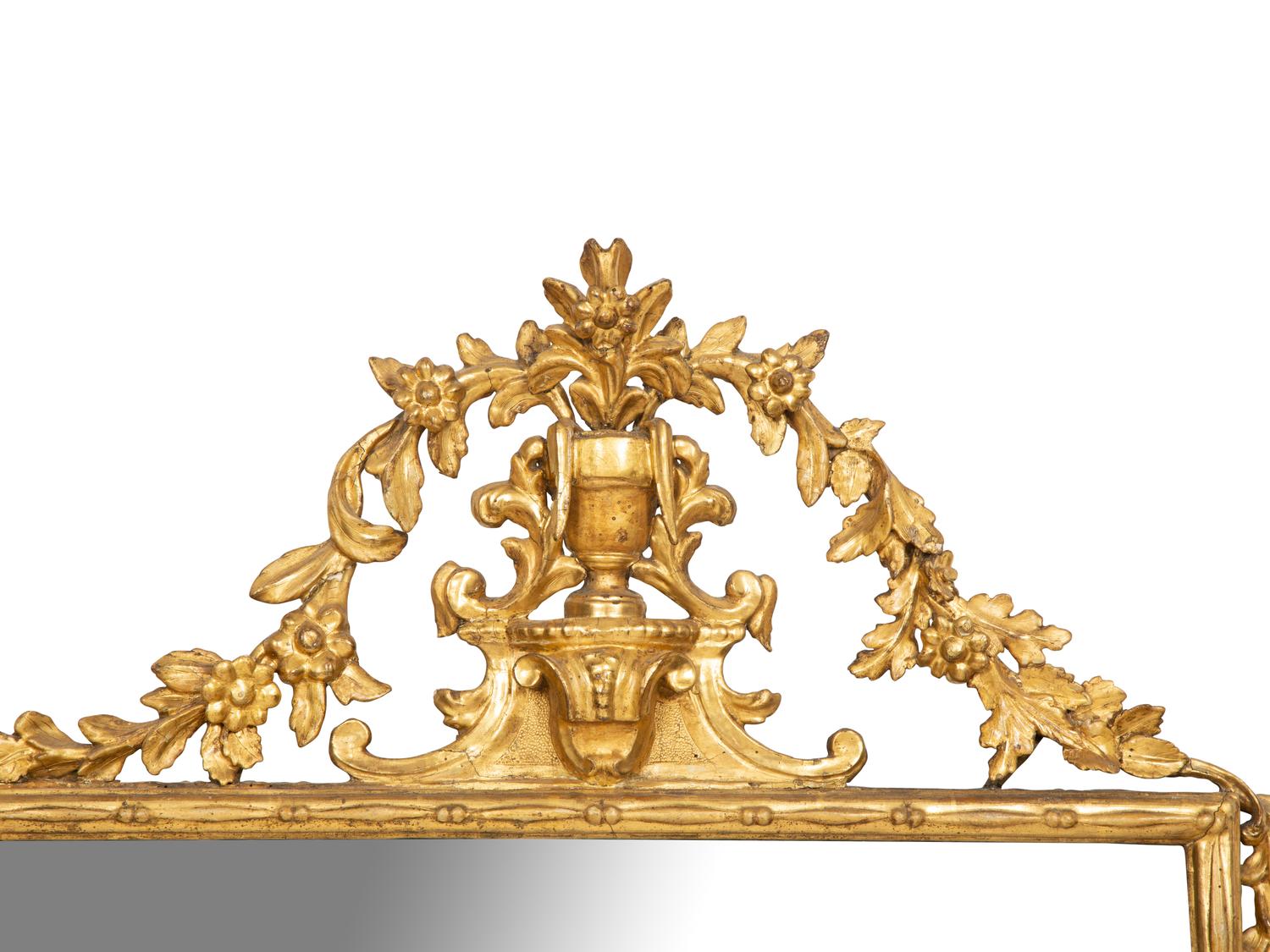 A Louis XVI Style Giltwood Overmantel Mirror