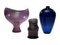 Three Art Glass Vessels