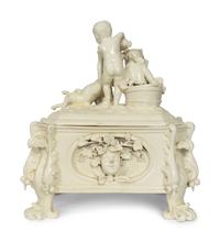 A Capodimonte White-Glazed Faience Table Casket