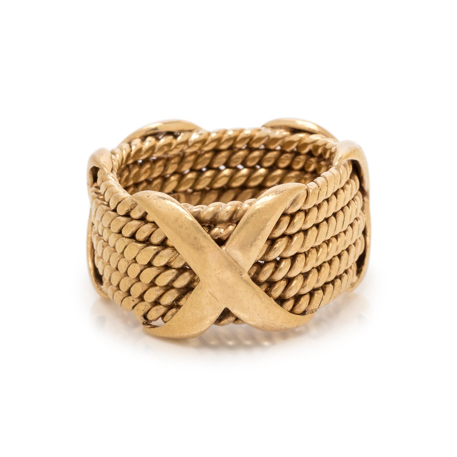 TIFFANY & CO., SCHLUMBERGER, YELLOW GOLD 'X' RING