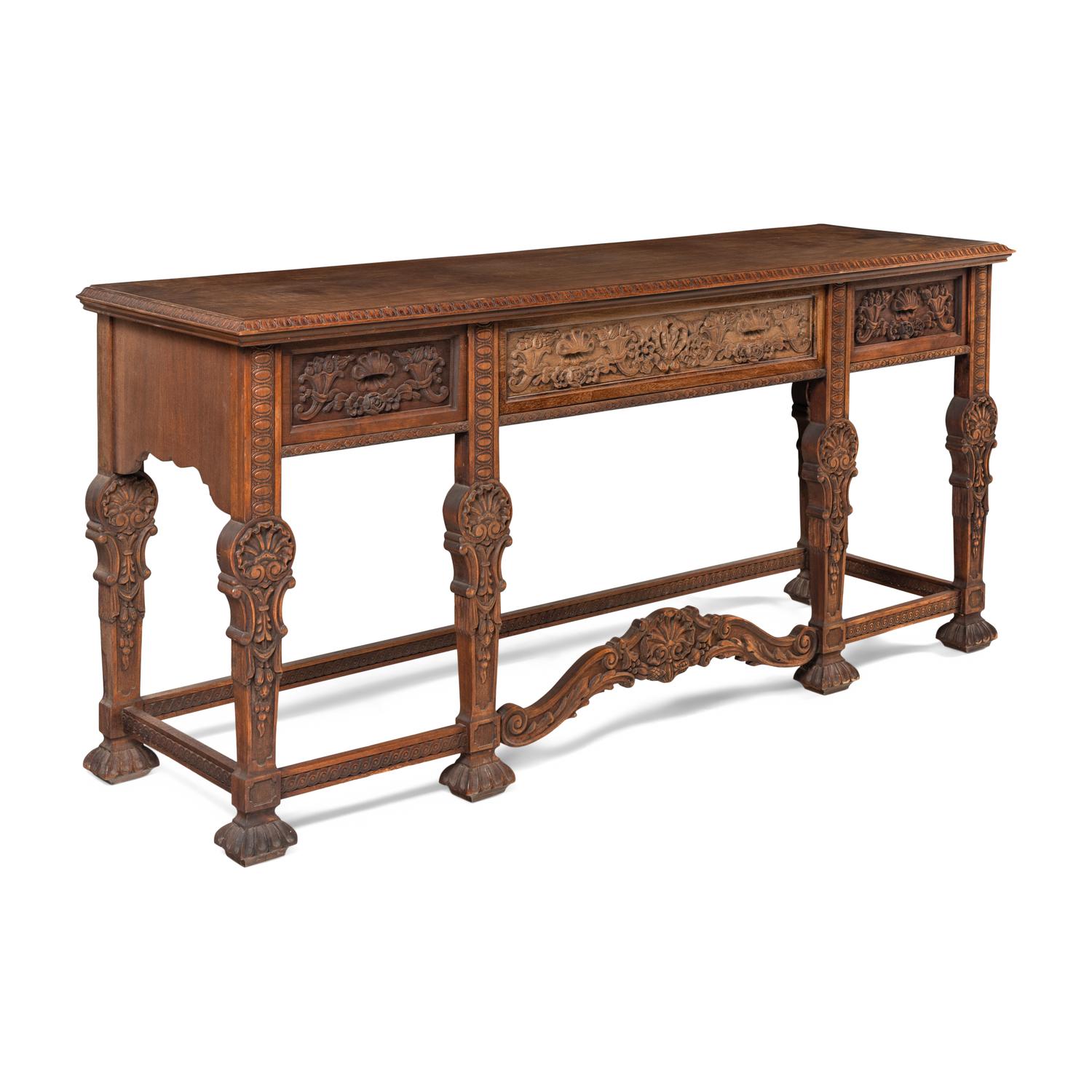An Italian Baroque Style Carved Walnut Serving Table