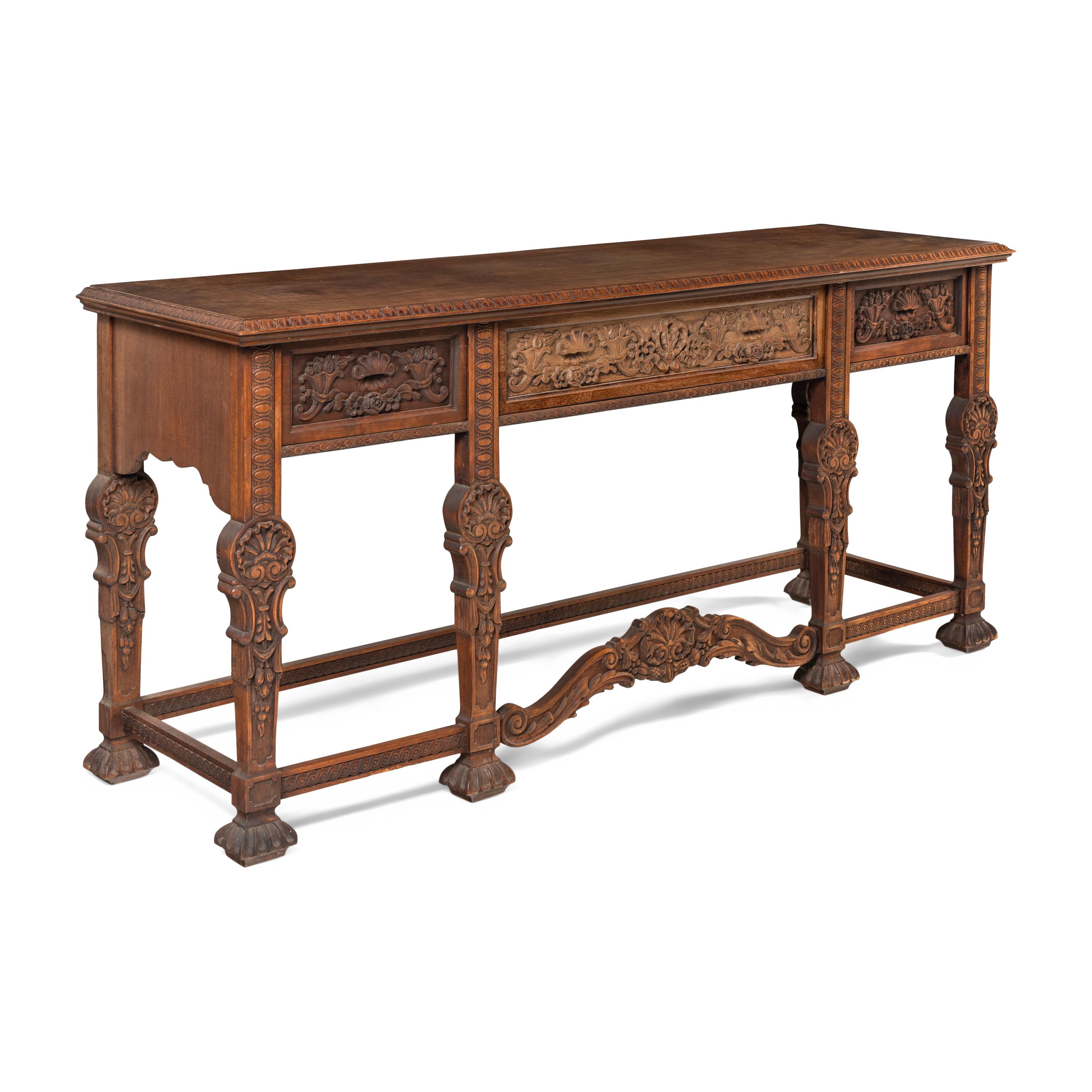 An Italian Baroque Style Carved Walnut Serving Table