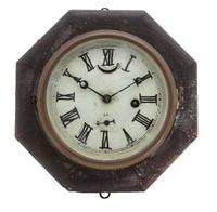 A Continental Tole Wall Clock Diameter 9 inches. — 19TH CENTURY