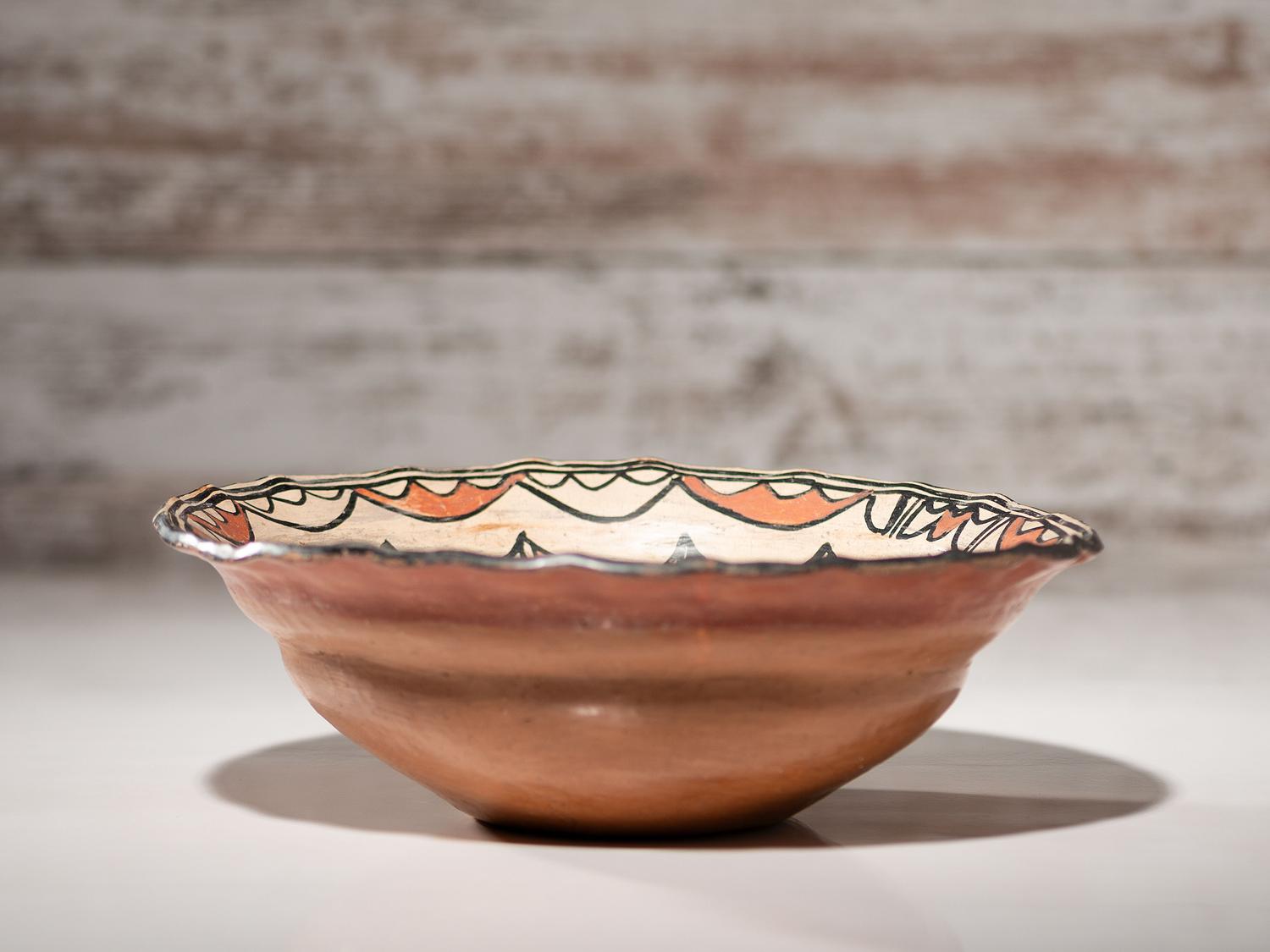 San Ildefonso Polychrome Pottery Bowl