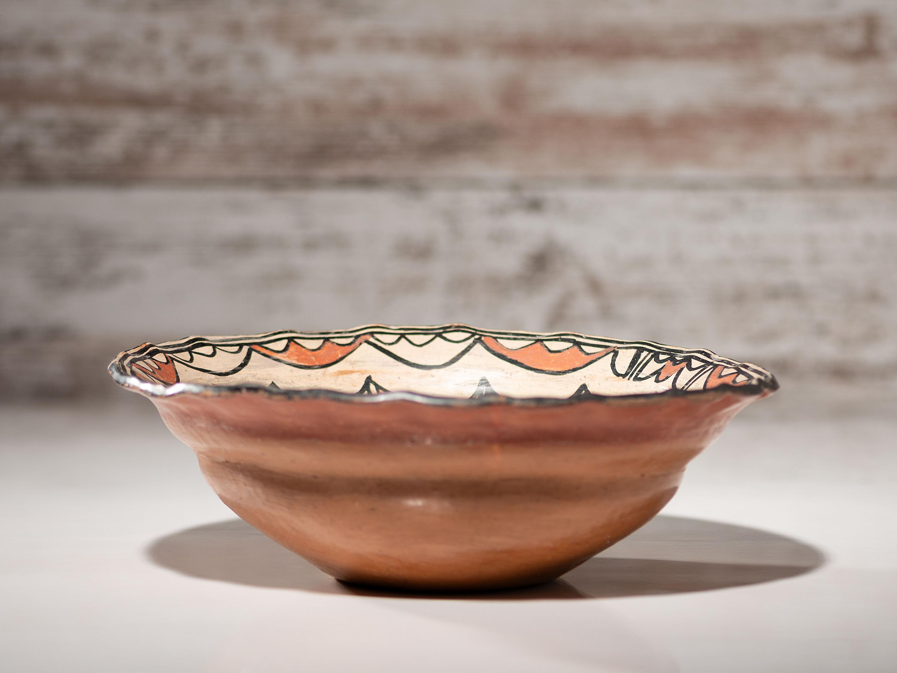 San Ildefonso Polychrome Pottery Bowl