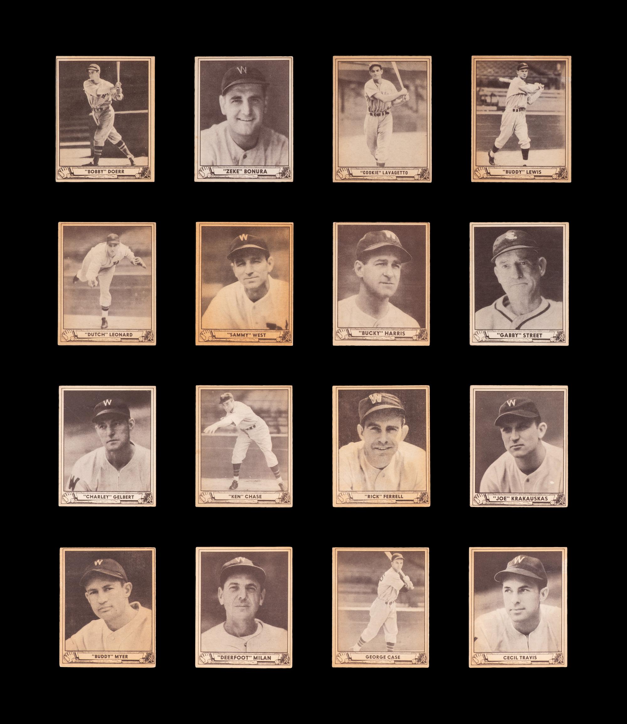 A Group of 16 1940 Play Ball Baseball Cards