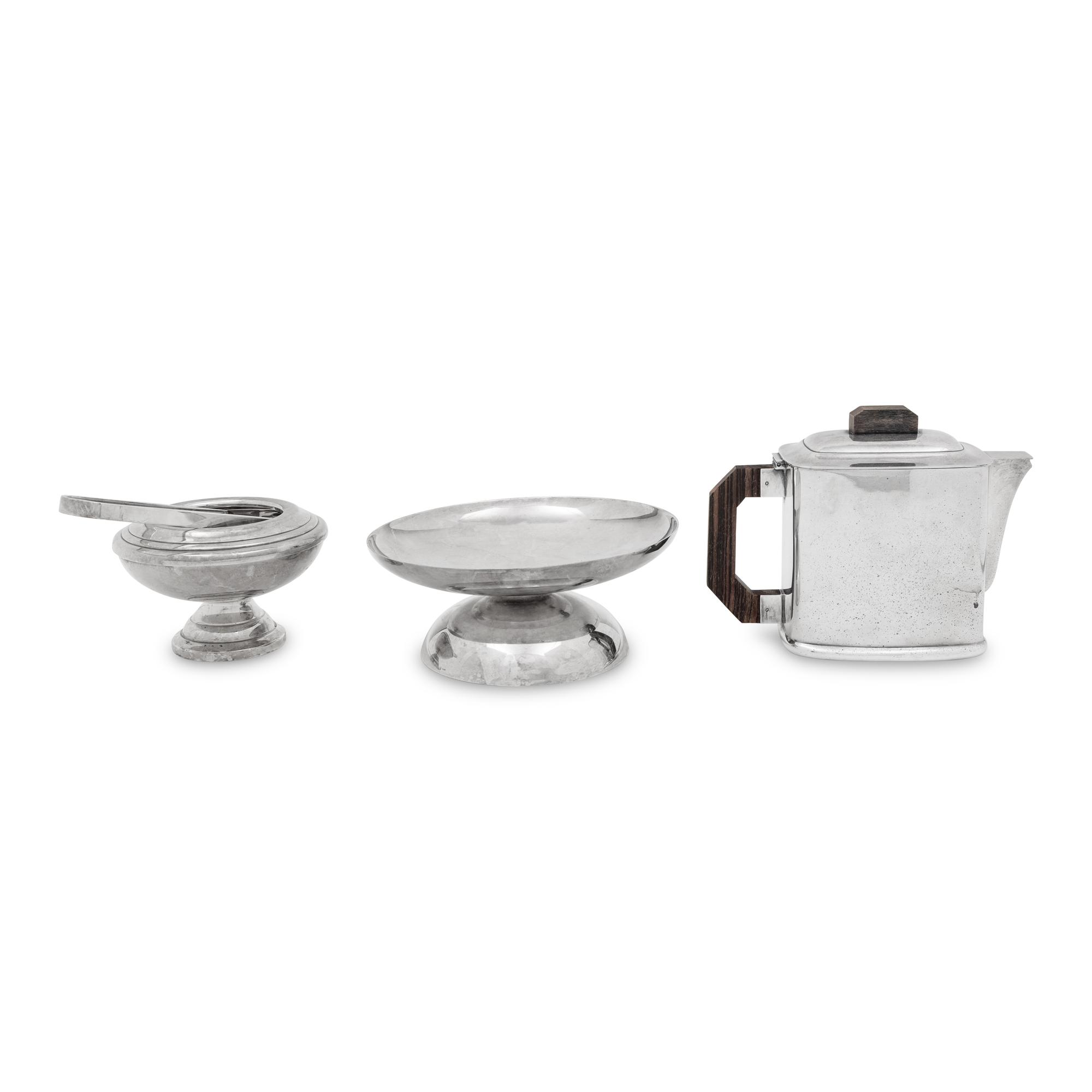 A Group of Three Ercuis Silver-Plate Table Articles