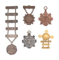 [MILITARIA]. 5 7th NY National Guard medals identified to W. and S. Bostwick, incl. Tiffany medals.