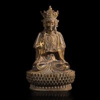 A Chinese Patinated Bronze Bodhisattva, 20th Century 近代 銅觀音坐像