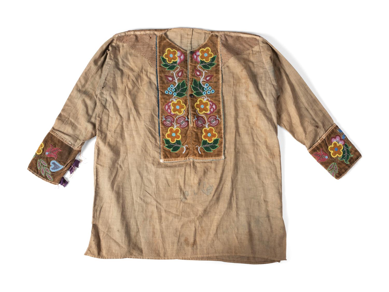 Great Lakes Linen Shirt, with Beaded Front