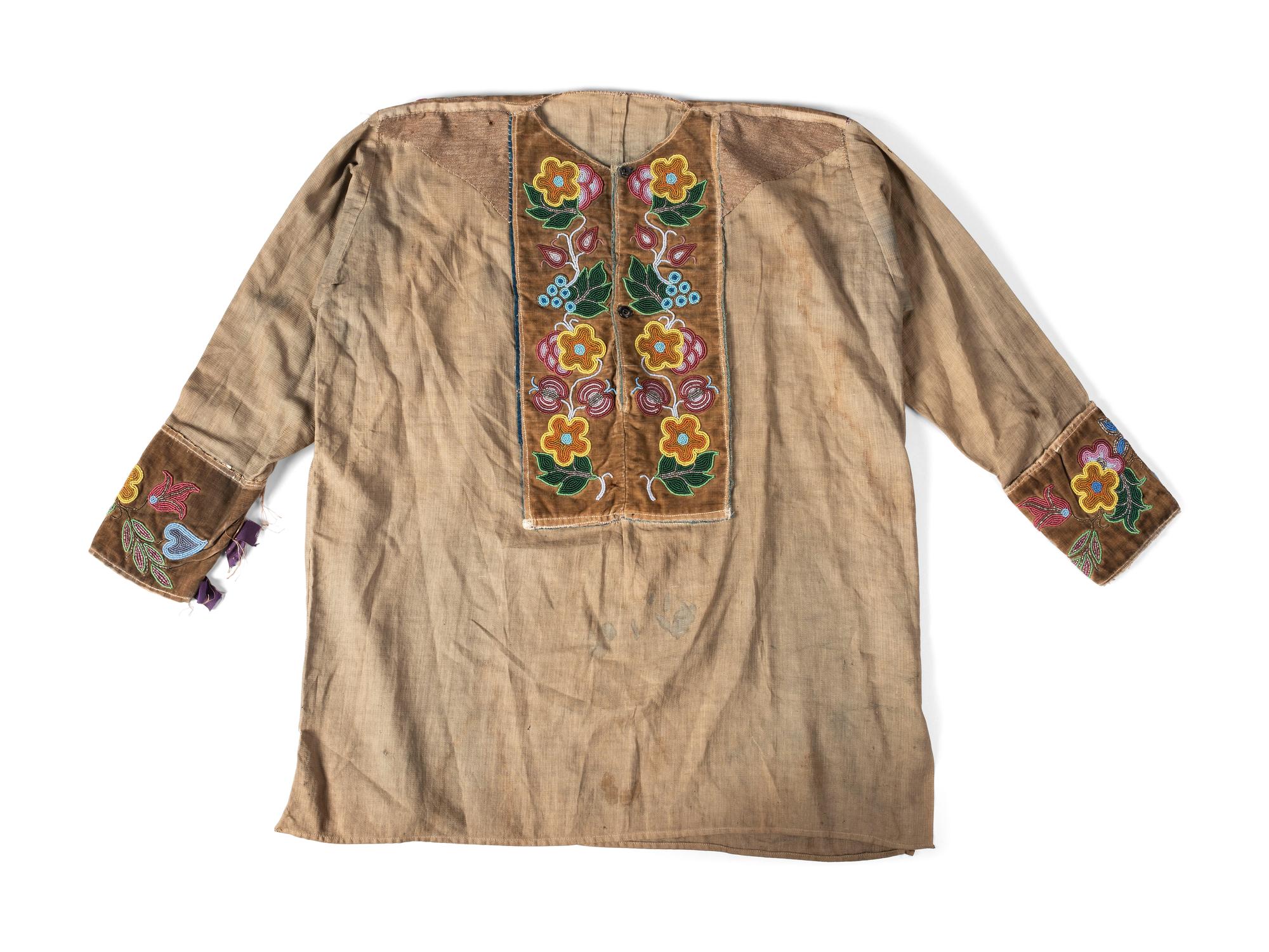 Great Lakes Linen Shirt, with Beaded Front