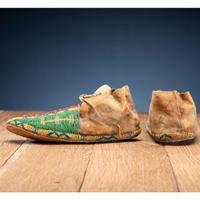 Northern Plains Beaded Hide Moccasins