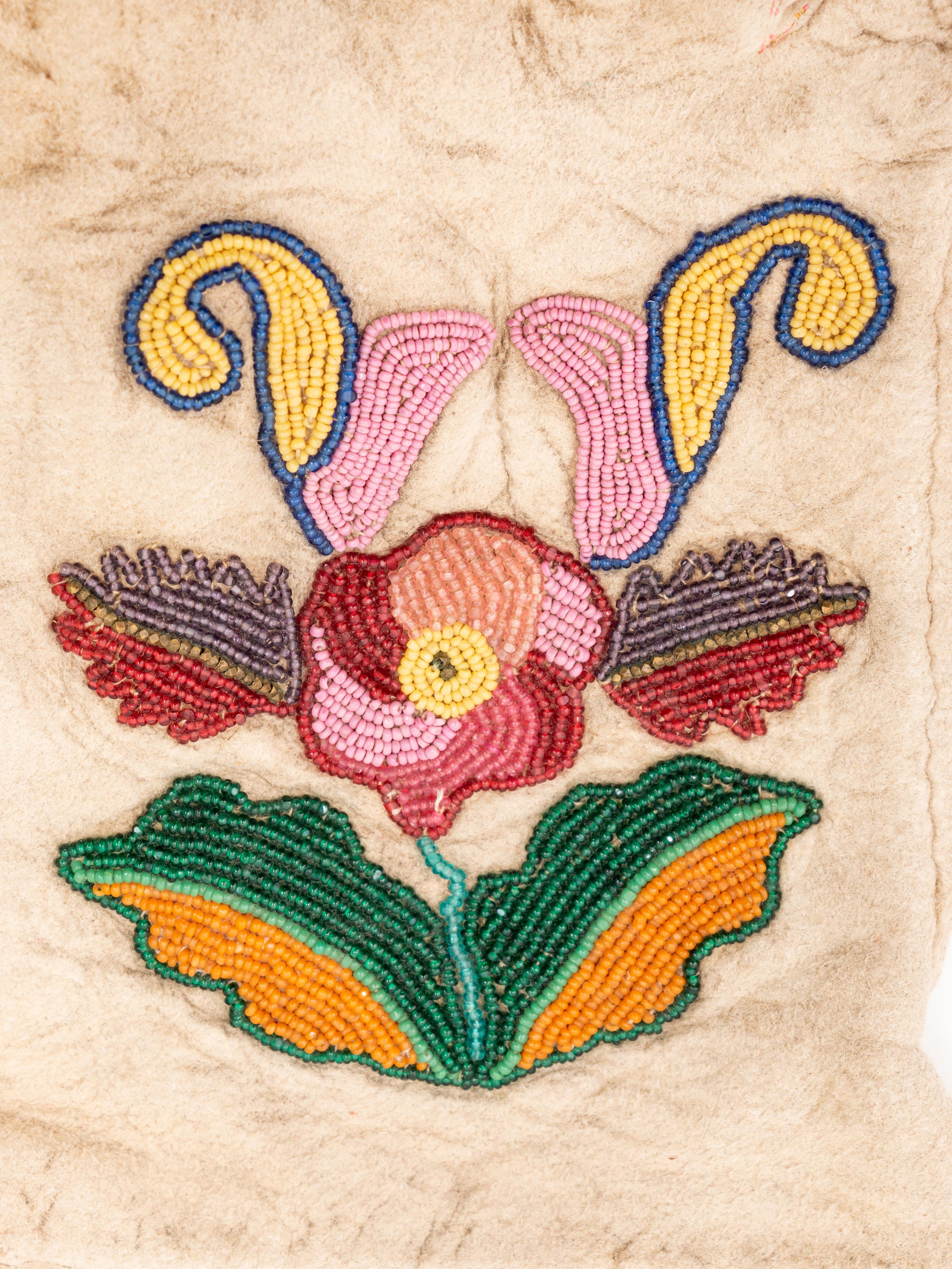Santee Sioux Beaded Hide Gauntlets