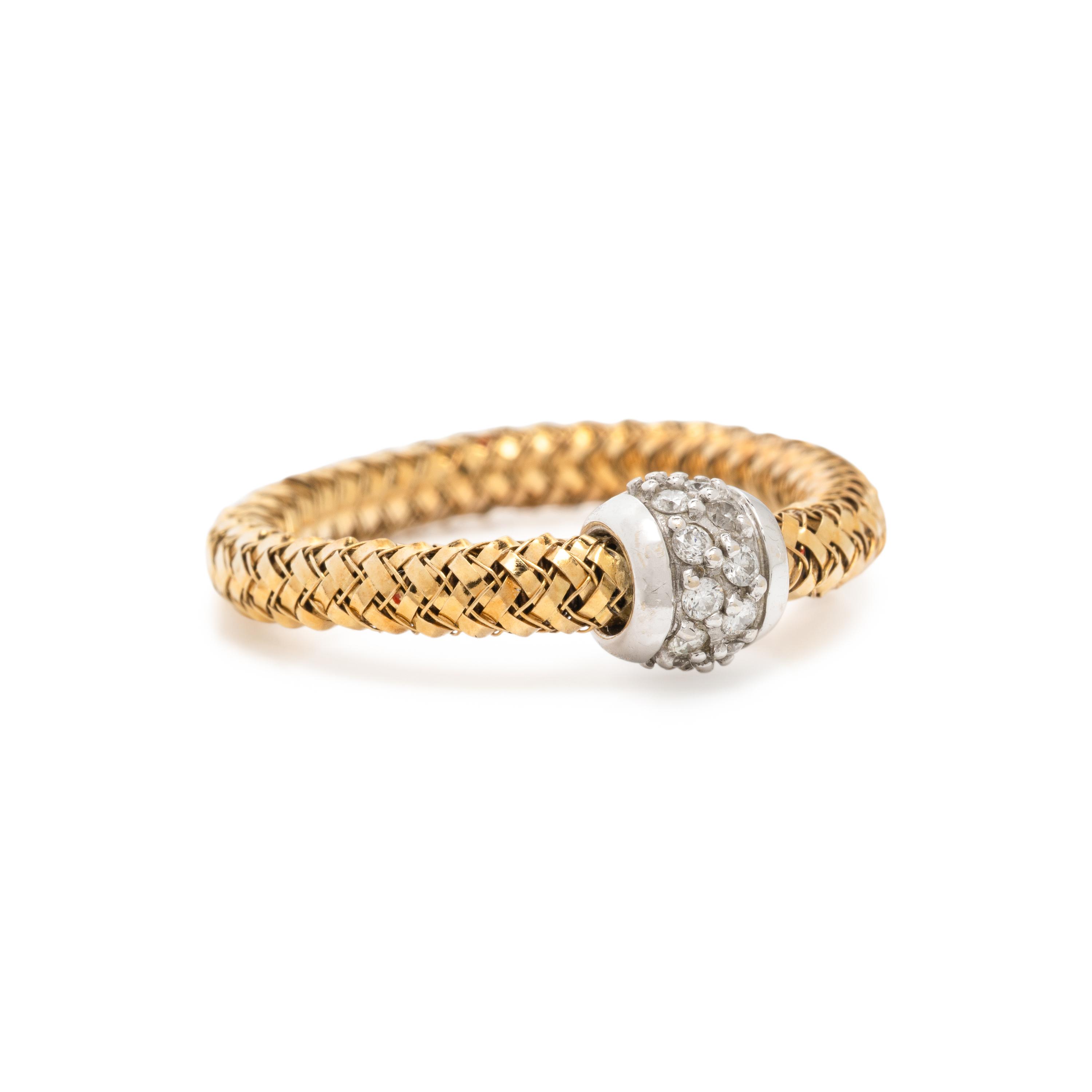Roberto Coin, Pair of Diamond and Gold Flexible Rings