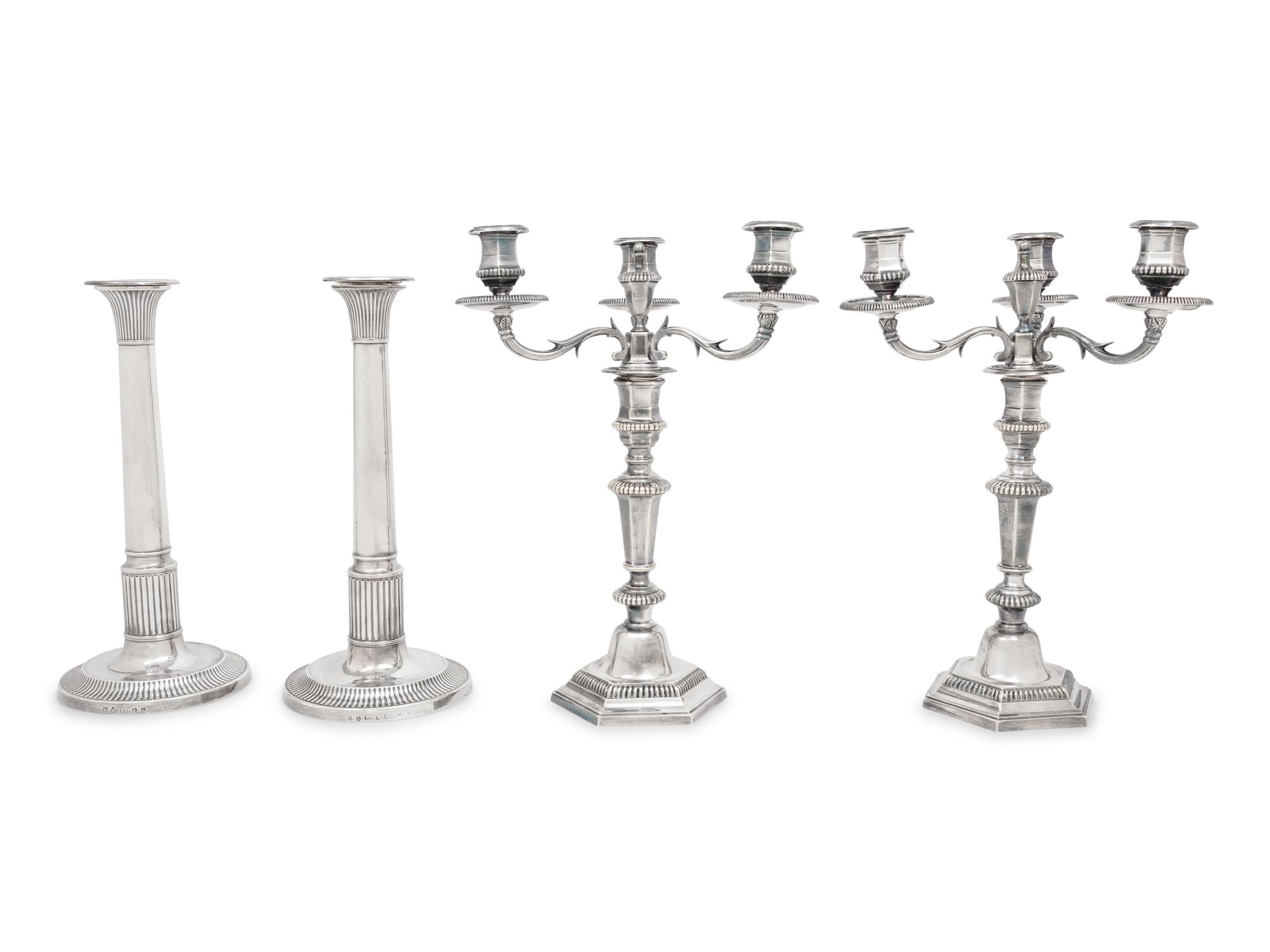 A Pair of George III Silver Candlesticks