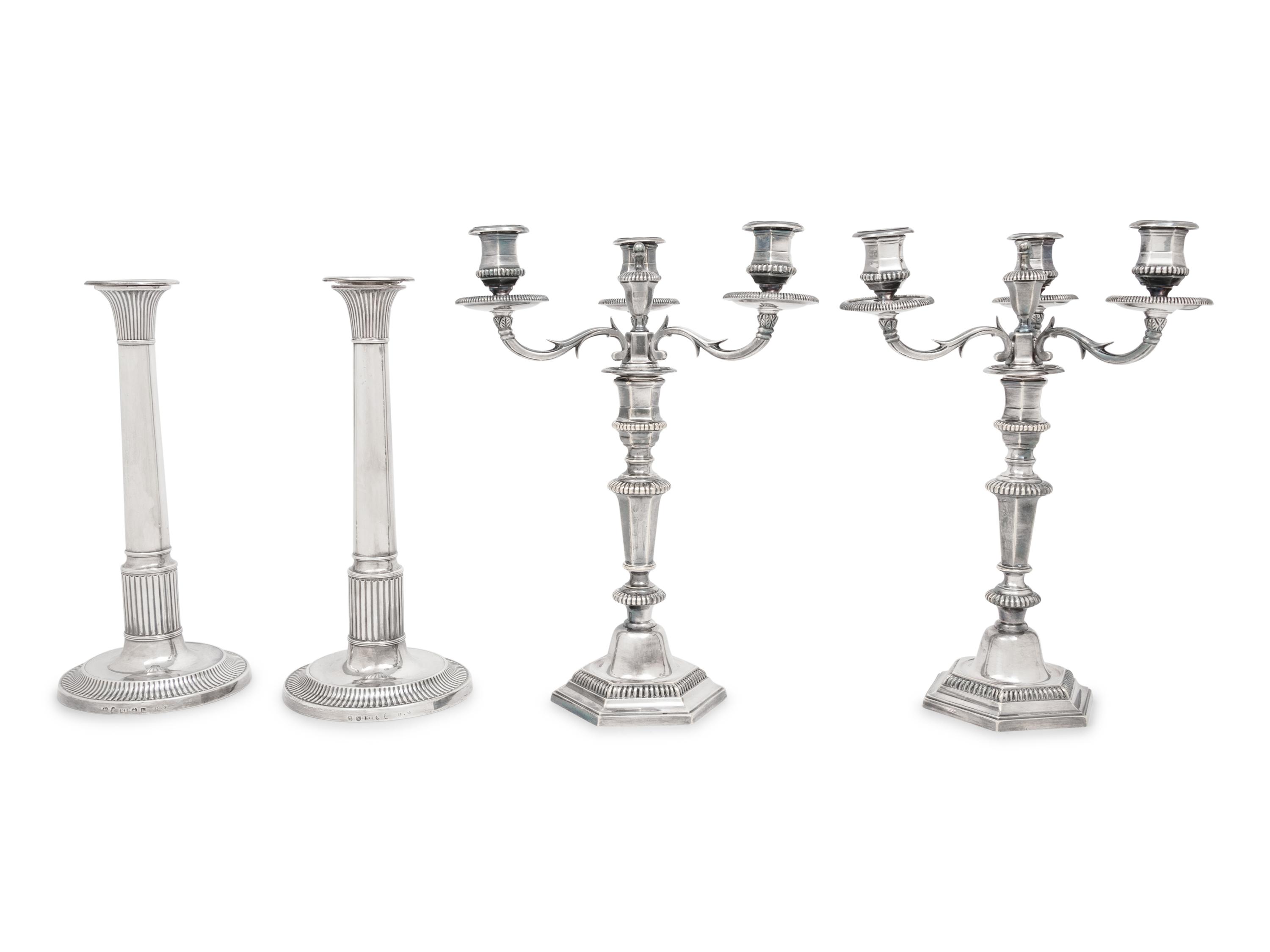 A Pair of George III Silver Candlesticks