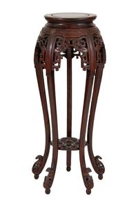 A Chinese Carved Rosewood Jardinière Stand