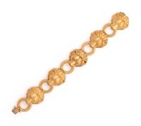 YELLOW GOLD LION HEAD BRACELET