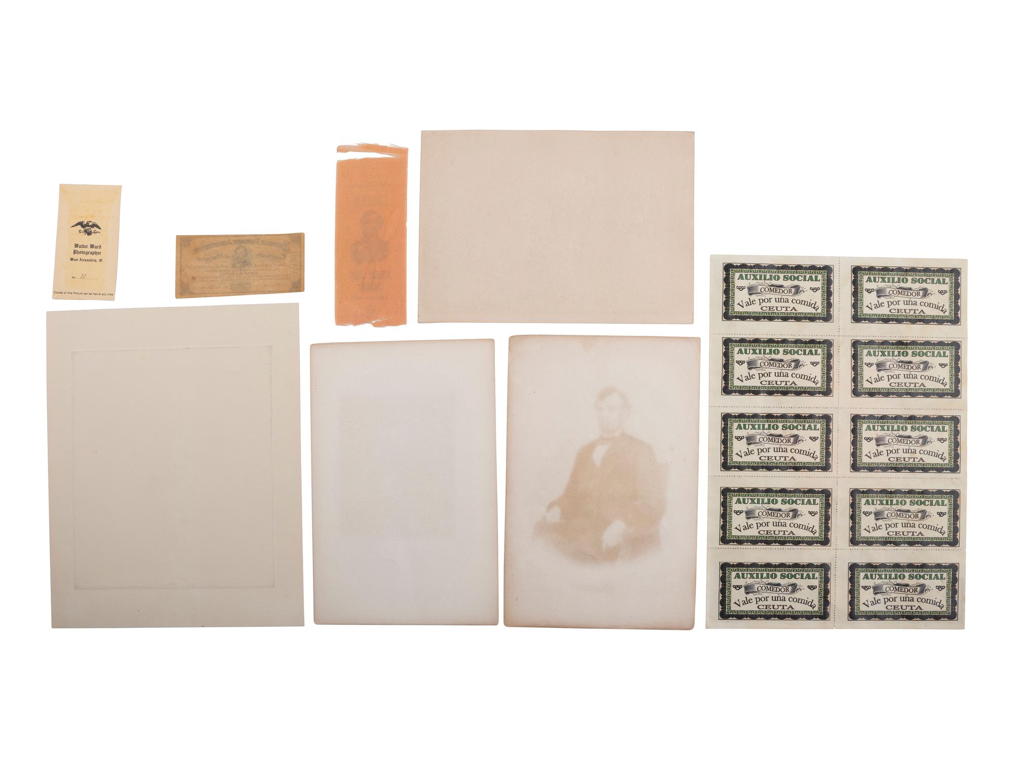 [LINCOLNIANA]. Photographs and ephemera related to Abraham Lincoln and his associates.