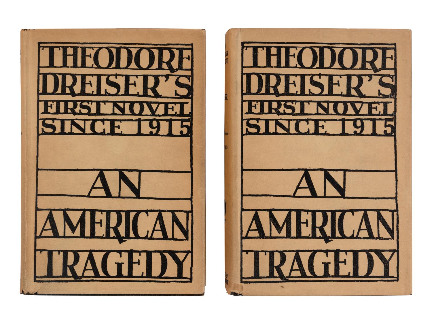 DREISER, Theodore (1871-1945). An American Tragedy . New York: Boni & Liveright, 1925.