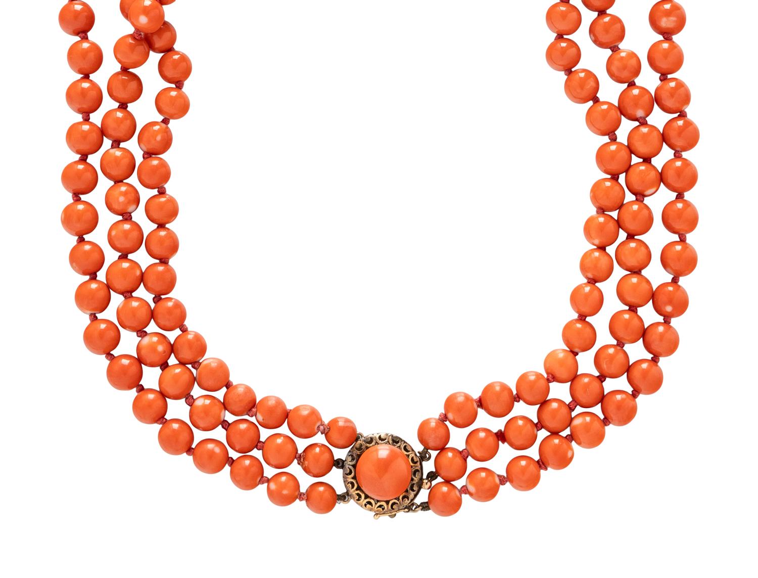 CORAL BEADED NECKLACE