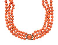 CORAL BEADED NECKLACE