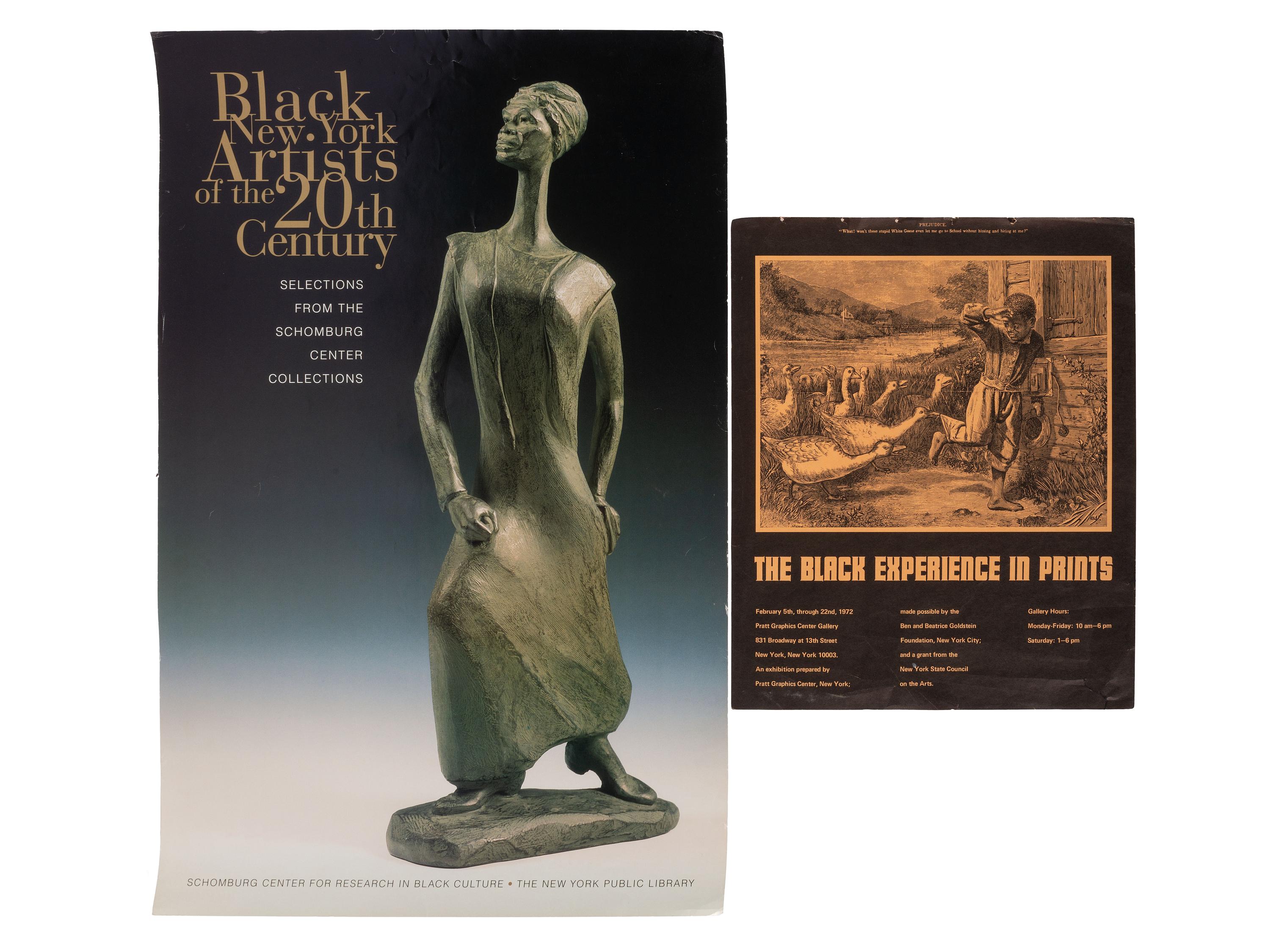 [ART]. A pair of posters announcing African American art exhibitions. 1972-1998.