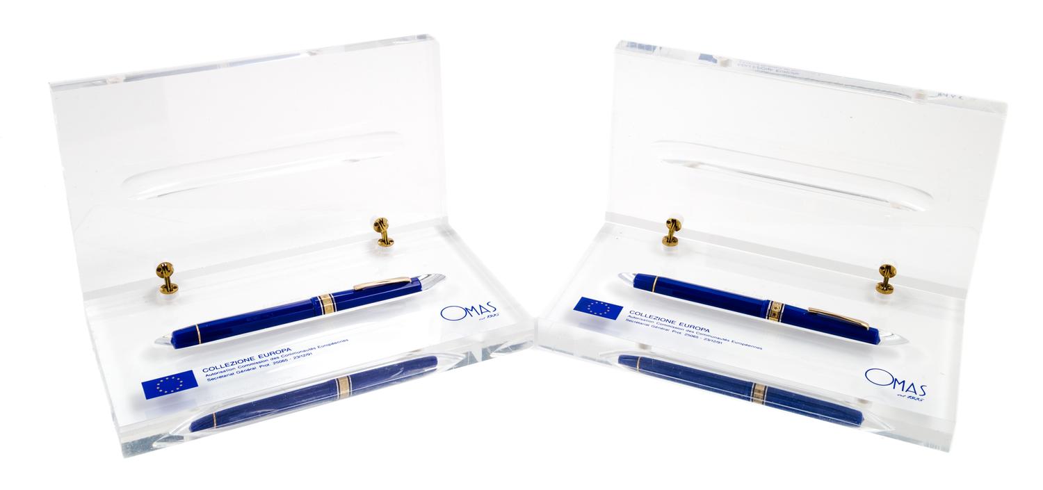 A Pair of Omas Europa Special Edition Fountain Pens