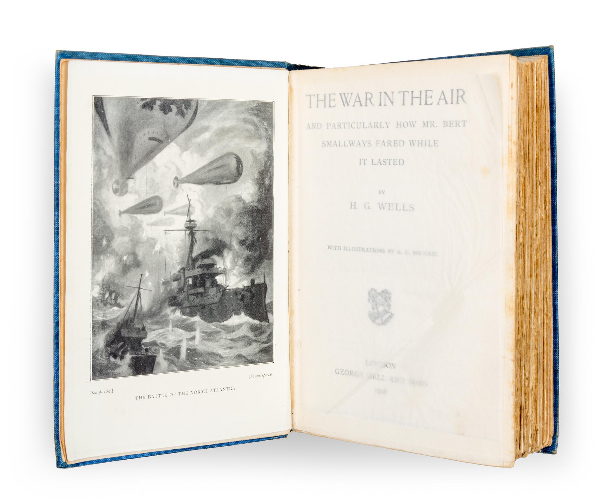 WELLS, H. G. The war in the air. London: George Bell and Sons, 1904. First edition. With advertisements.