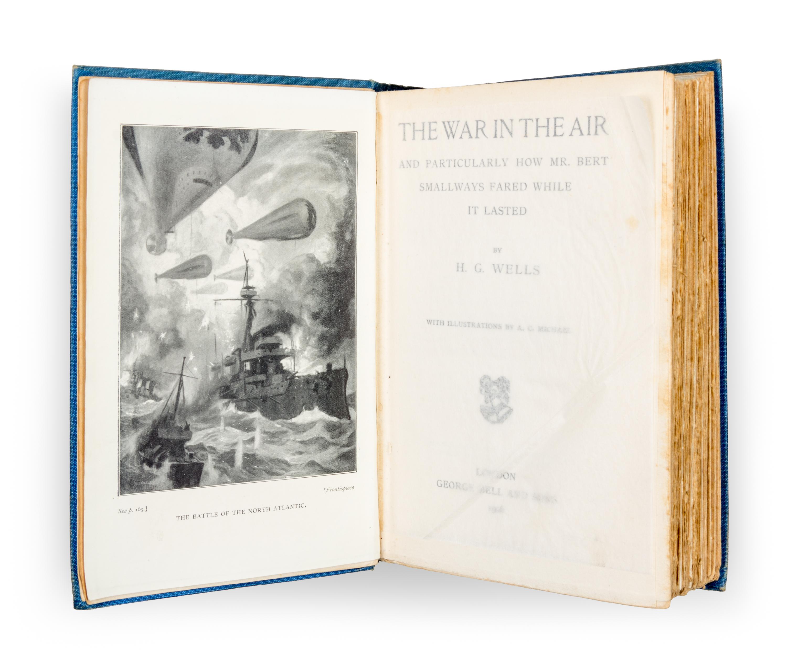 WELLS, H. G. The war in the air. London: George Bell and Sons, 1904. First edition. With advertisements.
