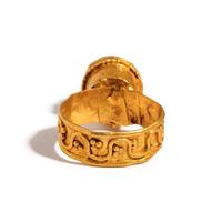 A Byzantine Garnet and Gold Domed Finger Ring