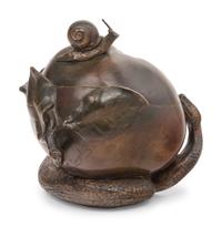 A French Art Nouveau 'Snail and Snake' Bronze Box