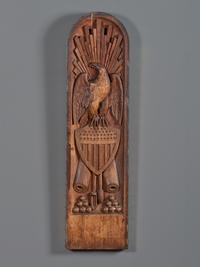 A USS Tallapoosa Eagle, Shield and Cannon Carved, Brass-Mounted Walnut Gangway Board