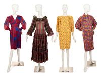 Four Designer Dresses & Ensembles: Yves Saint Laurent, Oscar de la Renta, Adele Simpson, Ungaro, 1980-90s