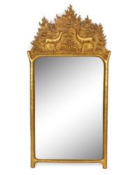 A Carver's Guild Giltwood The Deer Who Eat My Hosta Mirror