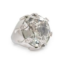 Sazingg, Prasiolite Quartz and Diamond Ring