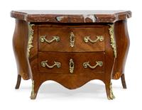 A Louis XV Style Mahogany Miniature Commode