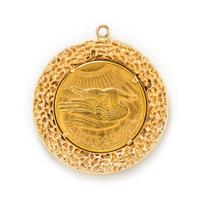 A 14 Karat Yellow Gold and US $20 St. Gauden's Gold Coin Pendant, 38.20 dwts.